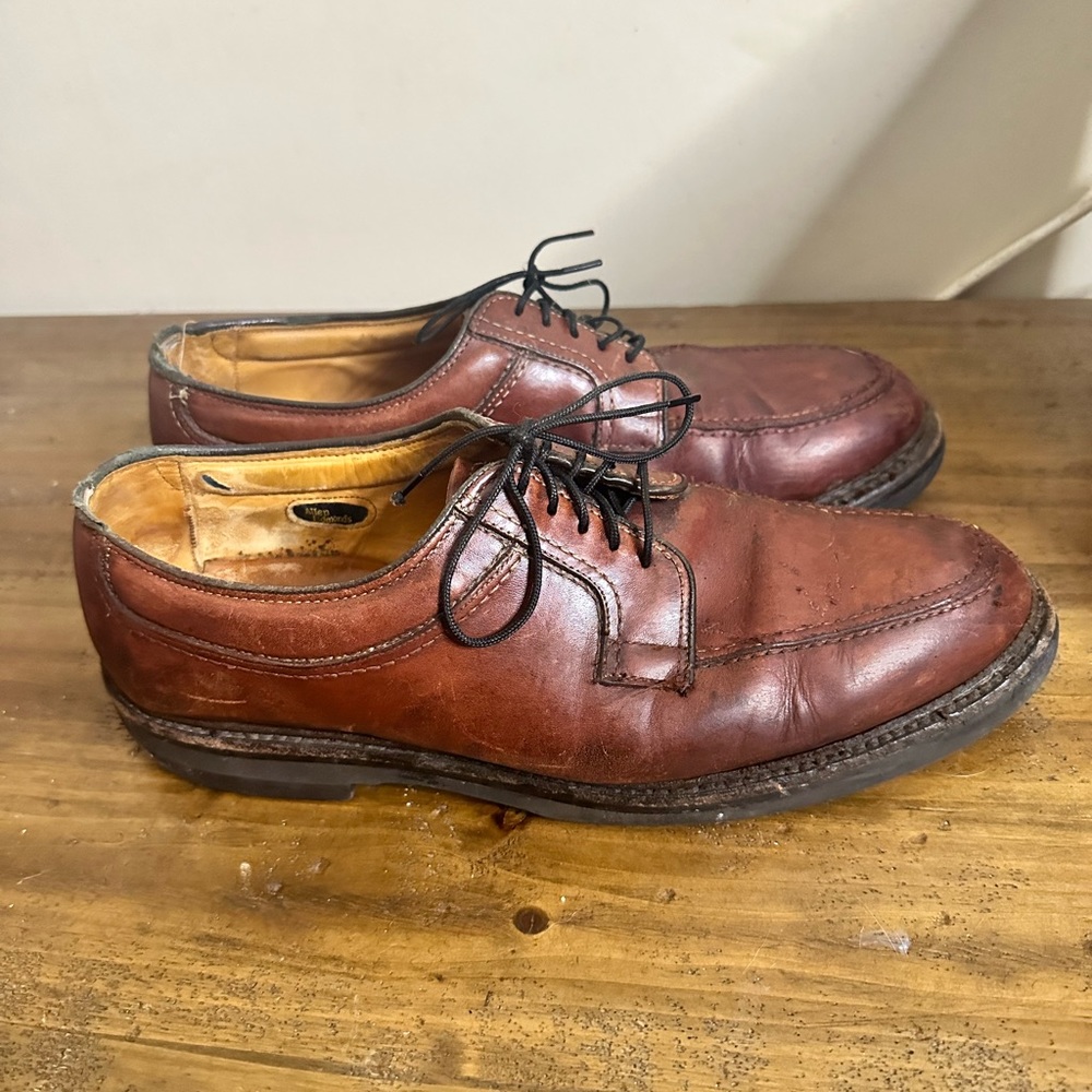 ALLEN EDMONDS WILBERT DERBY OXFORD SHOES,size 9.5